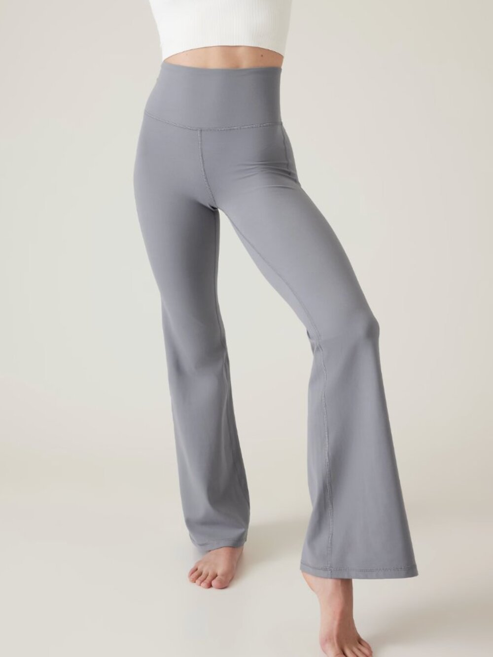 Athleta Elation Flare Pant Size Small Gray Blue High Rise Yoga Leggings